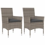 vidaXL Chaises de jardin avec coussins lot de 2 gris résine tressée