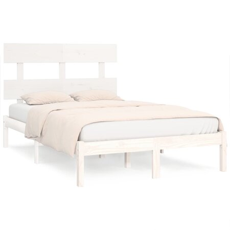 vidaXL Cadre de lit Blanc Bois massif 160x200 cm