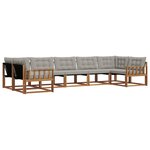 vidaXL Ensemble de canapés d'extérieur 7 pc Gris Naturel et Clair