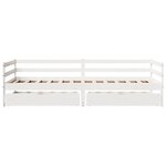 vidaXL Lit de jour et tiroirs sans matelas blanc 90x200 cm bois massif