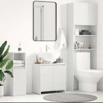 vidaXL Armoire de salle de bain Blanc brillant Bois d'ingénierie