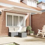 vidaXL Cadre d'auvent Beige 250 x 200 cm Polyester avec revêtement PU