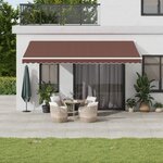 vidaXL Auvent manuel rétractable marron 500x350 cm