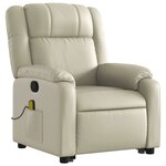 vidaXL Fauteuil inclinable de massage Crème Similicuir