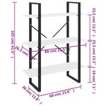 vidaXL Bibliothèque à 3 niveaux Gris 80x30x105 cm Bois de pin massif