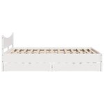 vidaXL Cadre de lit avec tiroirs blanc 140x190 cm bois de pin massif