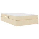 vidaXL Lit avec rangement et matelas Crème 120 x 200 cm Polyester