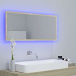 vidaXL Miroir LED de salle de bain Chêne sonoma 100x8 5x37cm Acrylique