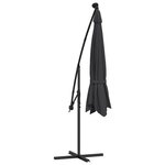 vidaXL Parasol de jardin en porte-à-faux avec lumières LED noir 350 cm