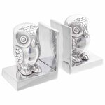 vidaXL Serre-livres 2 Pièces Argent 7 x 9 x 11 cm Aluminium