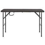 vidaXL Table de jardin pliante Marron 120x60x74cm PEHD Aspect de rotin