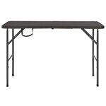 vidaXL Table de jardin pliante Marron 120x60x74cm PEHD Aspect de rotin