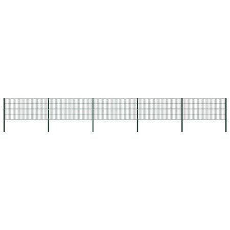 vidaXL Panneau de clôture avec poteaux Fer 8 5 x 0 8 m Vert