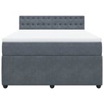 vidaXL Sommier à lattes de lit et matelas Gris foncé 160x200cm Velours