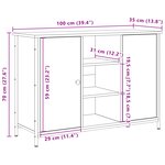Bahut vidaXL Artisan Chêne 100x35x70 cm Bois d'ingénierie et Acier