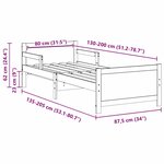 vidaXL Lit extensible pour enfants Other Marron 80 x 130 / 165 / 200 cm