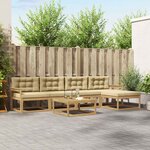 vidaXL Ensemble de canapés d'extérieur 6 Pièces Blanc et Beige