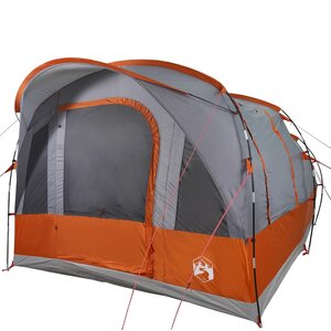 vidaXL Tente de camping tunnel 3 personnes gris et orange imperméable