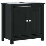 vidaXL Meubles de salle de bain 3 Pièces BERG noir bois de pin massif
