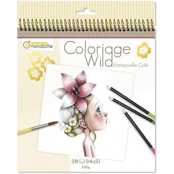 Carnet de coloriage wild avenue mandarine pages imprimées