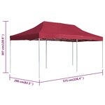 vidaXL Tente de réception pliable Aluminium 6x3 m Bordeaux