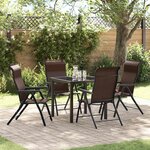 vidaXL Ensemble de salle à manger pour jardin 5 Pièces Marron Poly rotin