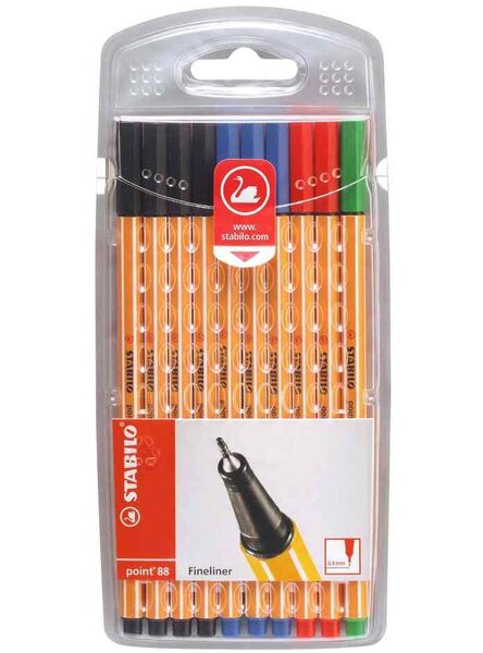 Feutre point 88  étui office de 10 feutres STABILO