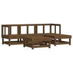 vidaXL Salon de jardin 5 Pièces marron miel bois de pin massif