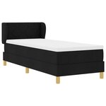 vidaXL Lit à Ressorts avec Matelas Crème 90x200 cm Tissu Noir