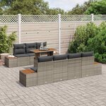 vidaXL Ensemble de canapé de jardin 8 Pièces Gris Poly rotin