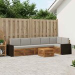 vidaXL Ensemble de canapés d'extérieur 7 pc Naturel et gris clair