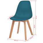 Vidaxl chaises à manger lot de 2 turquoise plastique