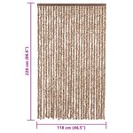 vidaXL Rideau anti-mouches beige et marron foncé 118x220 cm chenille