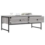 vidaXL Table basse sonoma gris 101x49x39 5 cm bois d'ingénierie