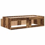 vidaXL Cadre de lit avec rangement Bois ancien 90 x 200 cm