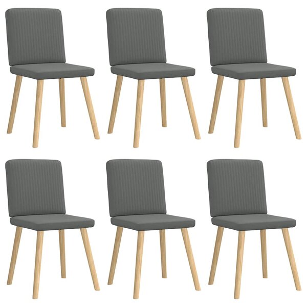 vidaXL Chaises à manger lot de 6 gris foncé tissu