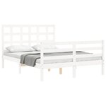 vidaXL Cadre de lit sans matelas blanc 140x200 cm bois massif