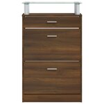 vidaXL Armoire à chaussures Chêne marron 63x24x104cm Bois d'ingénierie