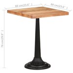 vidaXL Table de bistro 60x60x76 cm Bois d'acacia massif