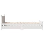 vidaXL Cadre de lit sans matelas blanc 75x190 cm bois de pin massif