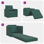 vidaXL Sofa-Lit 2-en-1 Vert Foncé 74x77x81 cm Velours
