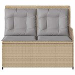 vidaXL Banc de jardin avec coussin Beige Poly rotin
