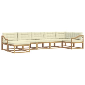 vidaXL Ensemble de canapés d'extérieur 7 Pièces Blanc et crème