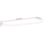vidaXL Dessus de table 110x40x2 5 cm ovale bois massif de manguier