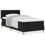 vidaXL Lit à ressorts avec matelas noir 90x200 cm en tissu