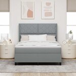 vidaXL Lit à ressorts avec matelas gris clair 140x200 cm en tissu