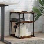 vidaXL Support d'imprimante à 3 niveaux chêne fumé 43x48x64 cm