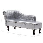 vidaXL Chaise longue Argenté Similicuir