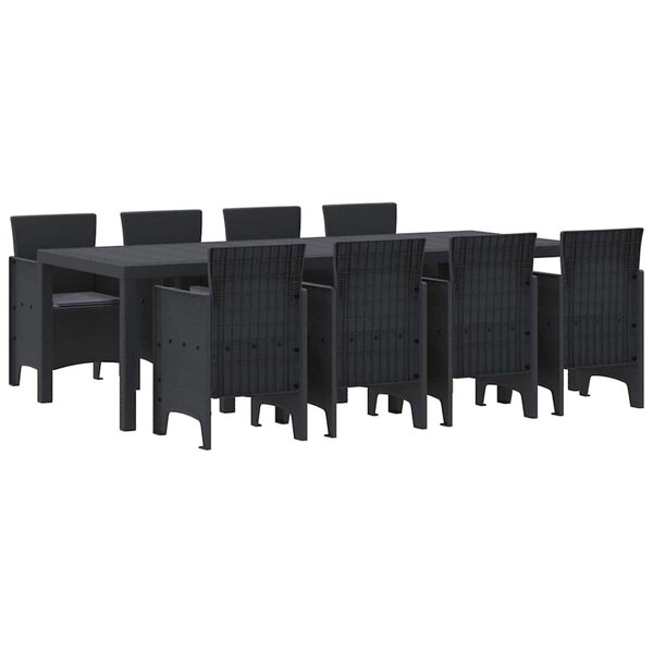 vidaXL Ensemble de salle à manger pour jardin 9 Pièces Anthracite