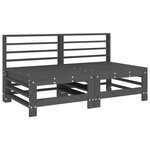 vidaXL Canapés centraux avec coussins 2 Pièces gris bois de pin massif